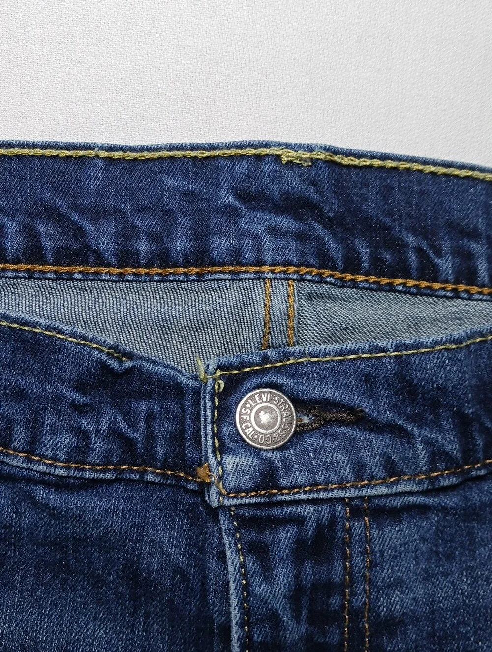 Levi's 569 Mens Loose Straight Fit Jeans 42X32 Dark Blue Wash Denim Stretch